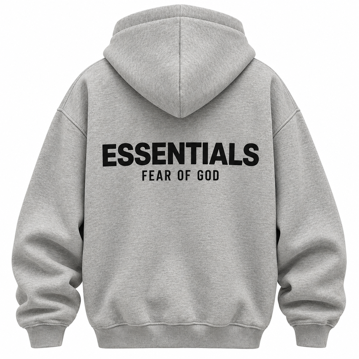 Grey Essentials Hoodie Back View GREY ESSENTIALS HOODIE - Image 1
