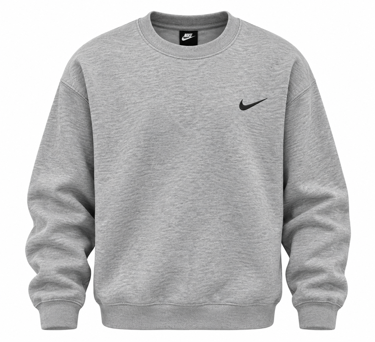 Grey Nike Crewneck Sweatshirt Product Shot GREY SWEATSHIRT - Image 1