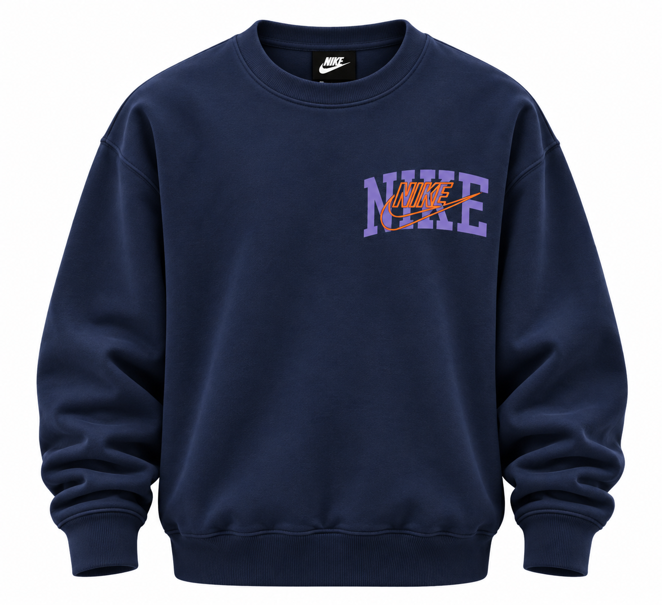 Navy Nike Layered Logo Sweatshirt NAVY NIKE SWEATSHIRT - Image 1