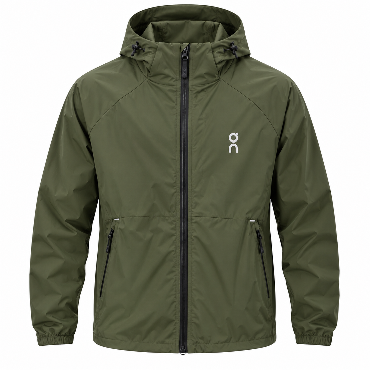 Olive Green Technical Hooded Jacket ON CLOUD JACKET WATERPROOF - Image 1
